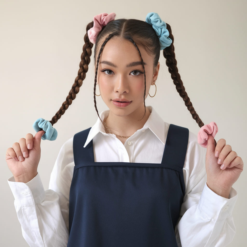 Double Braided High Pigtails