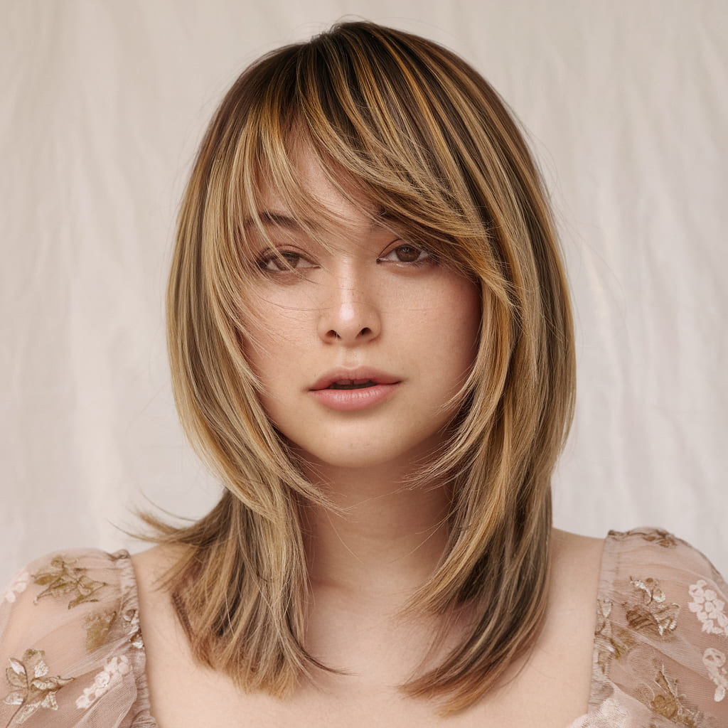 Layered Haircut with Highlights