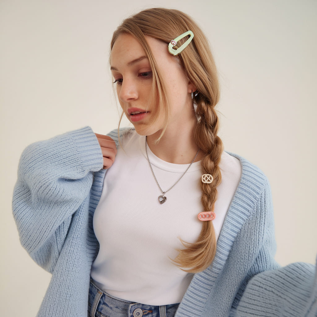 Side Braid With Hair Accessories