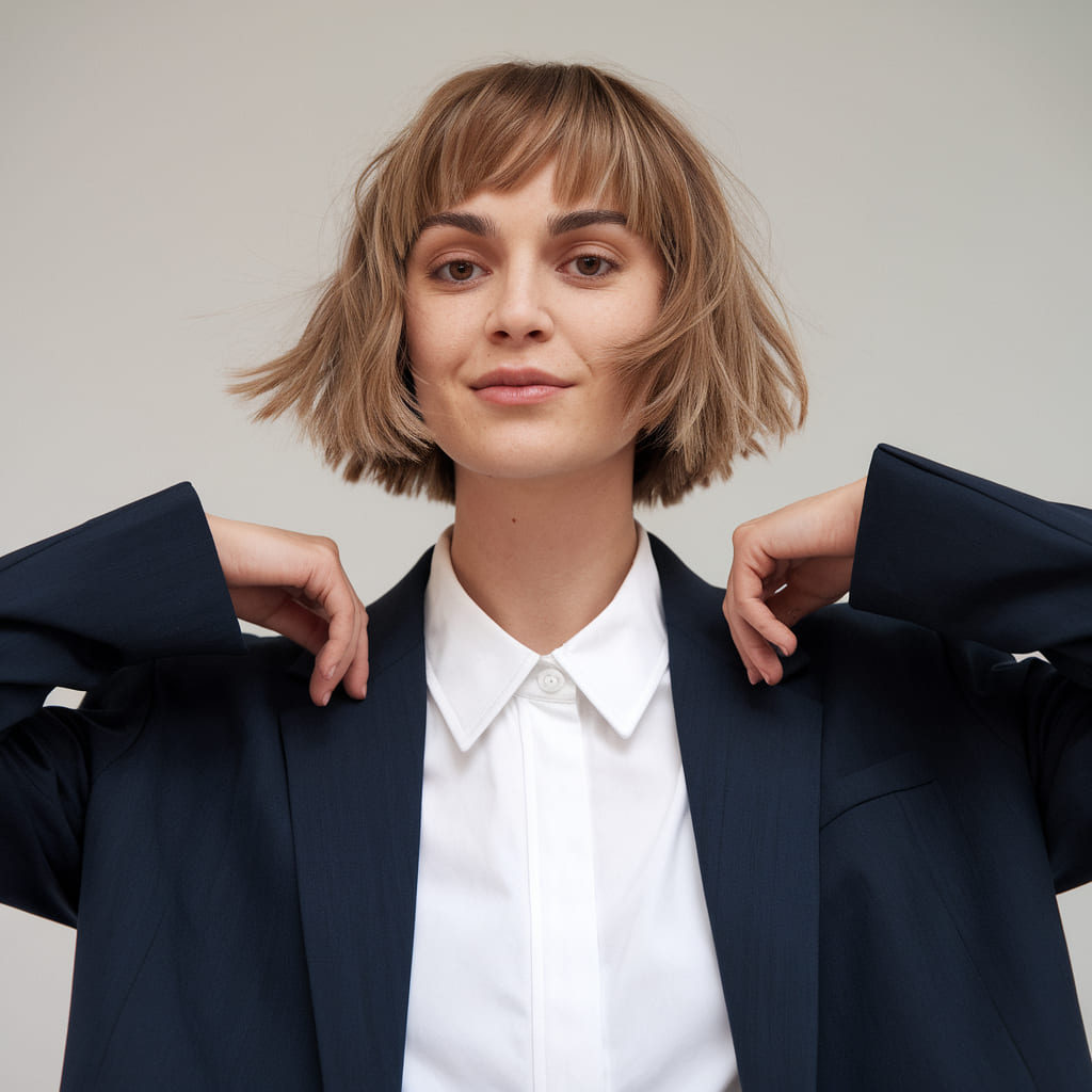 Blunt Bob with Light Wispy Bangs