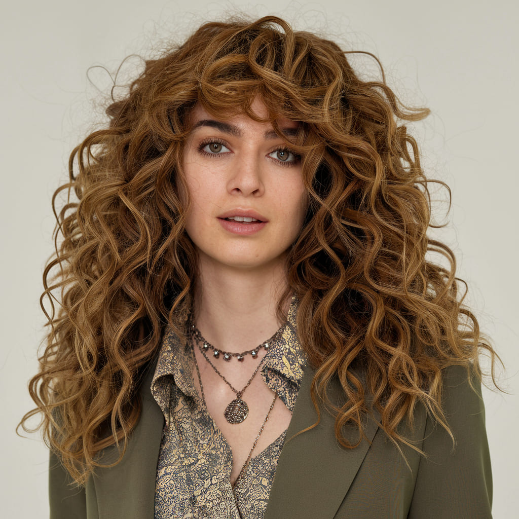 Curly Long Shag with Defined Curls