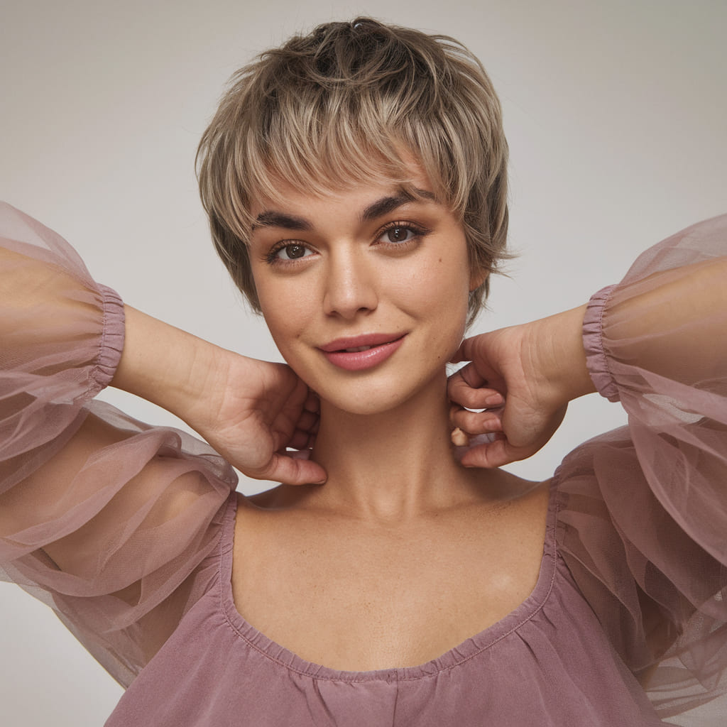 Cute Pixie Cut with Soft Wispy Bangs