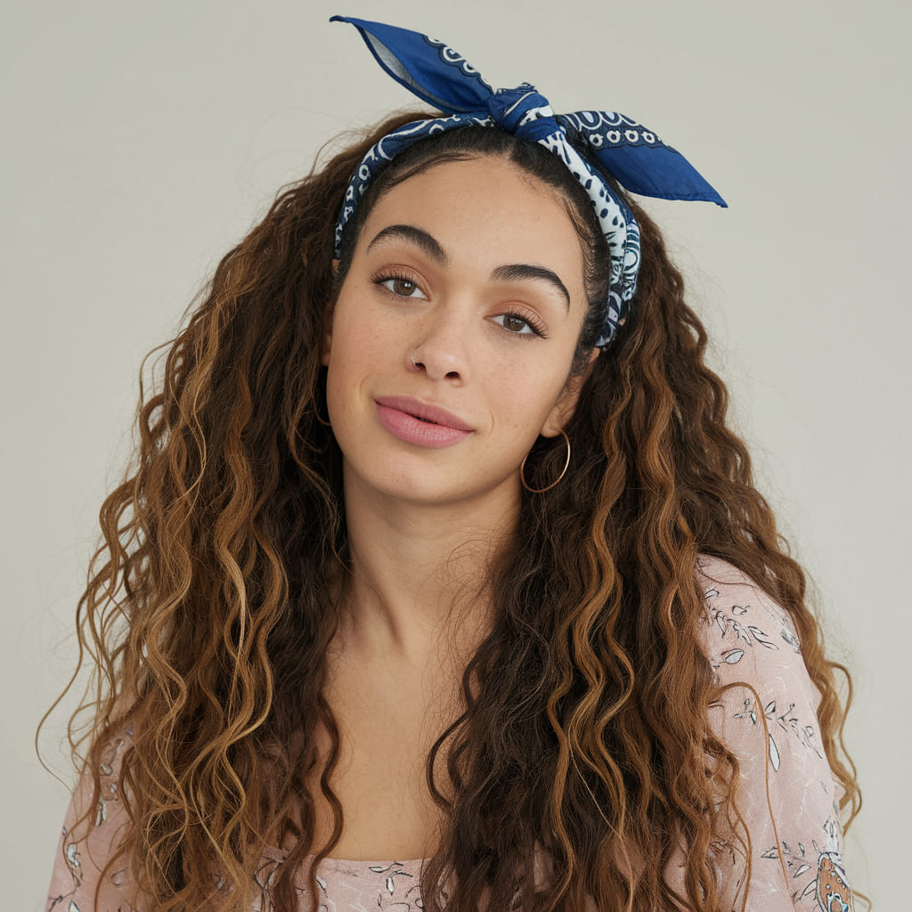 Loose Waves with a Bandana Tie