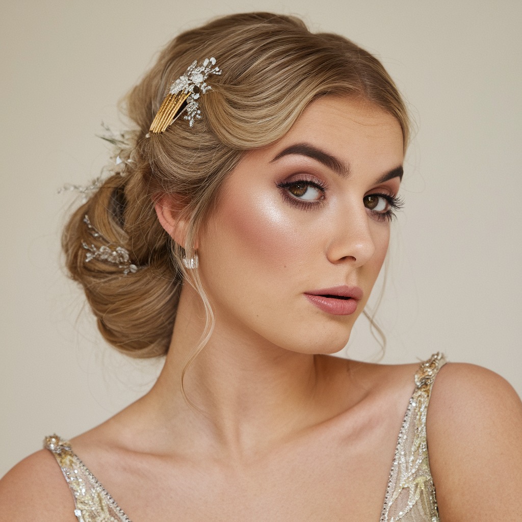 Low Chignon with Vintage Comb