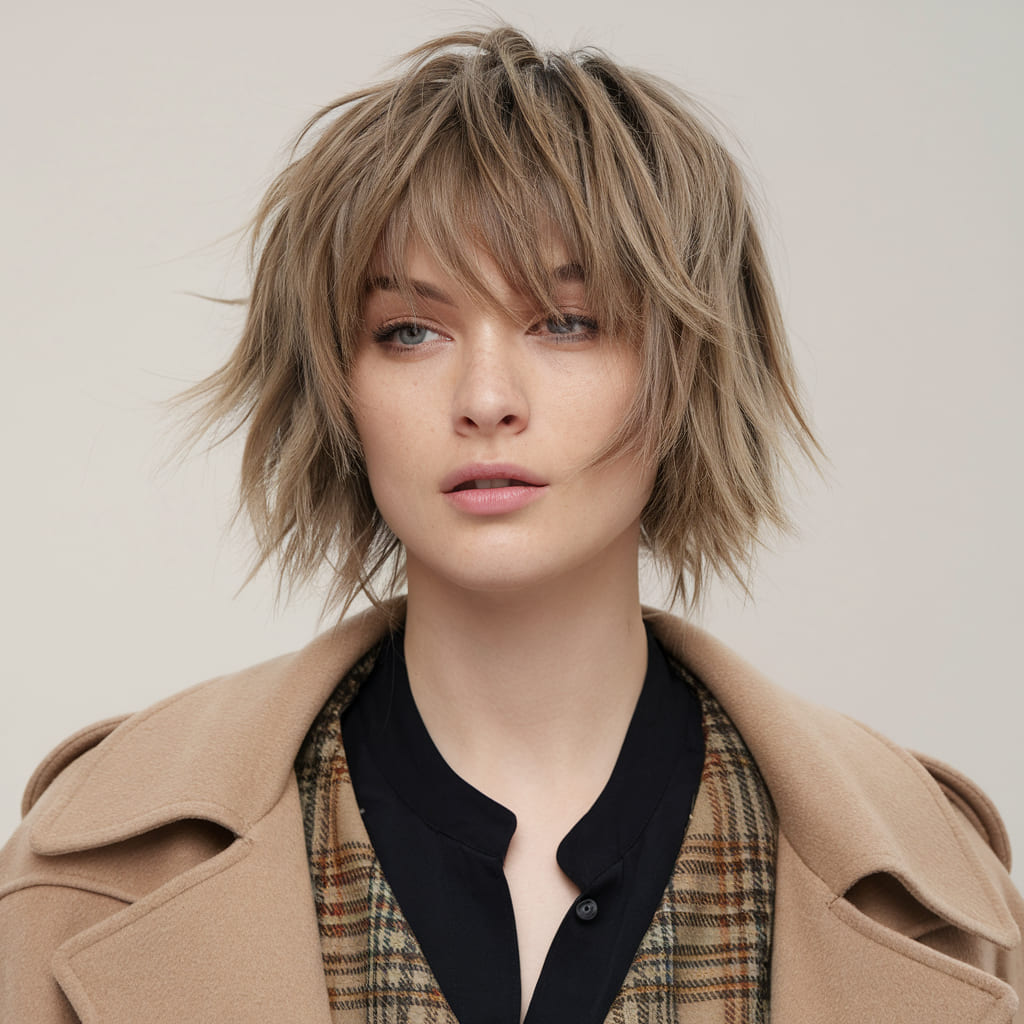 Shaggy Short Bob with Casual Bangs