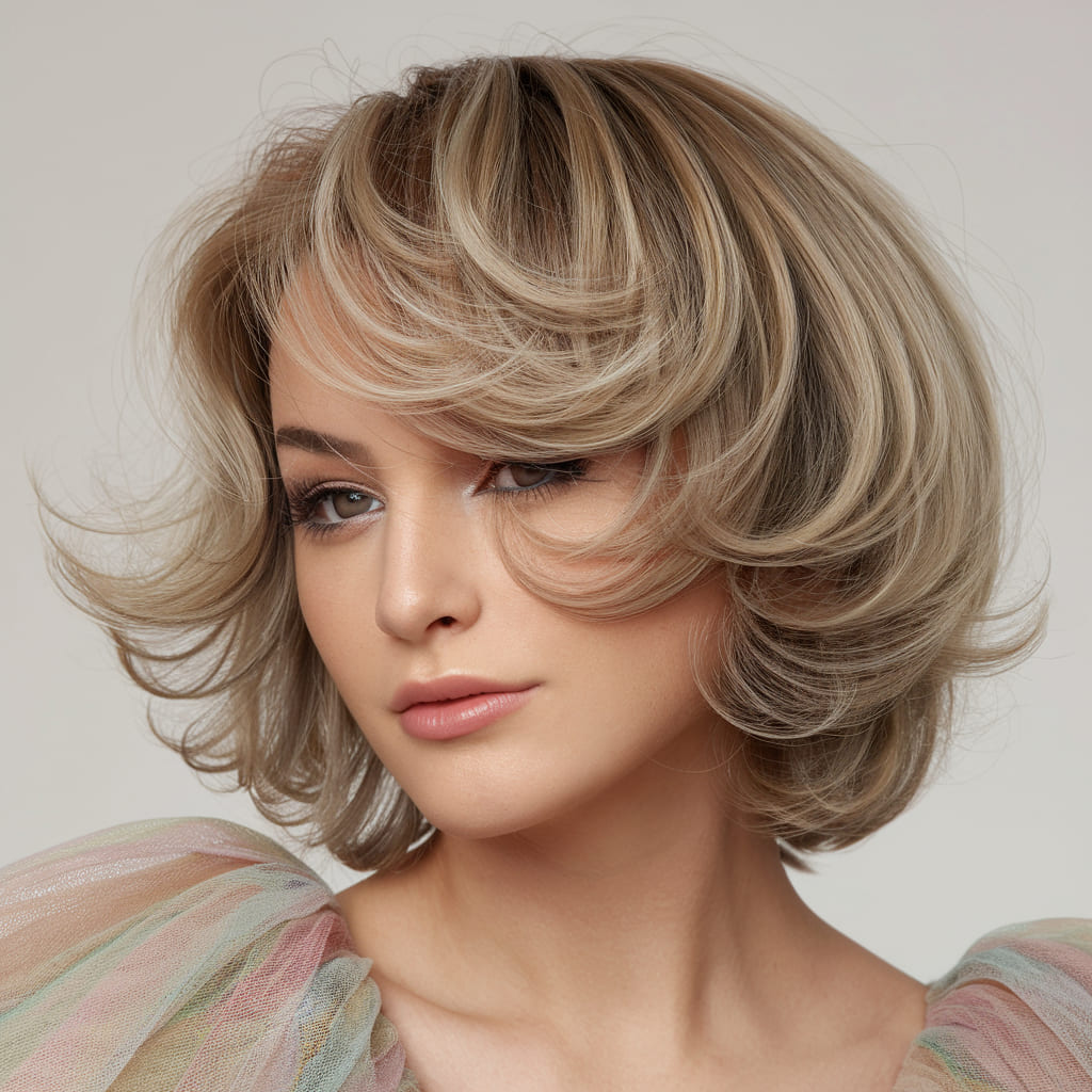 Short Butterfly Cut with Curtain Bangs