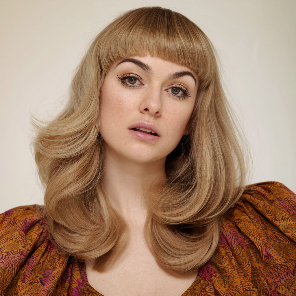 Sleek Layers with Bold Baby Bangs