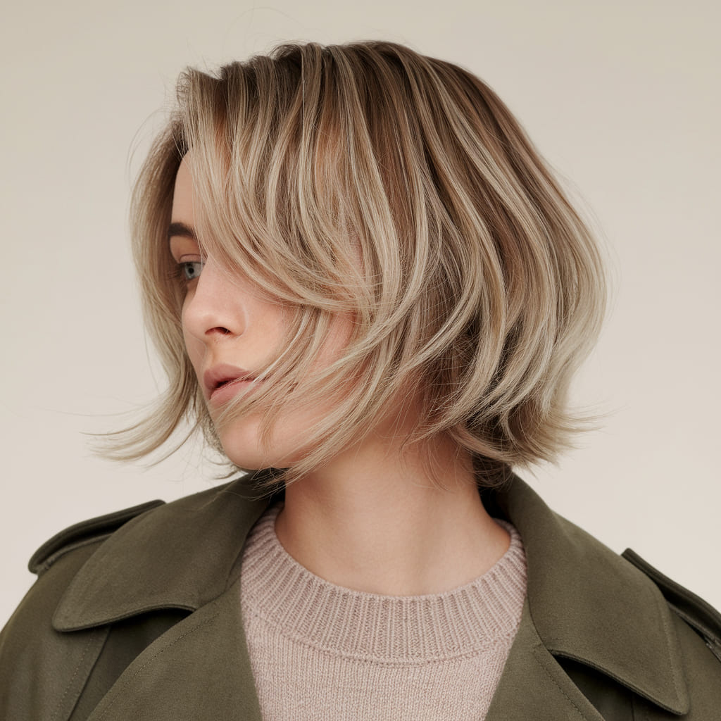 Soft Butterfly Cut with Subtle Waves