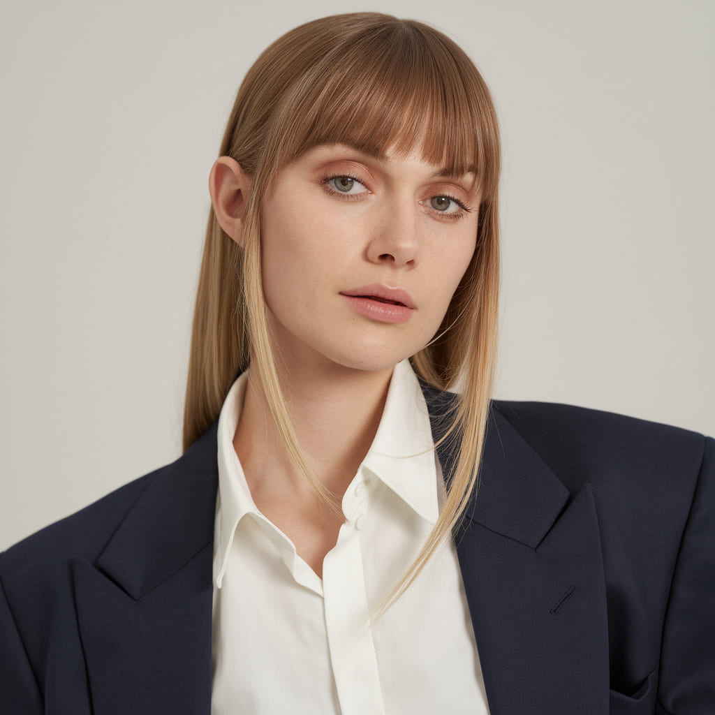 Straight and Sleek with Peekaboo Bangs