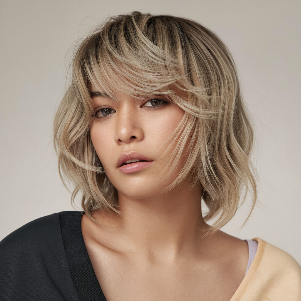 Tousled Butterfly Cut with Beachy Waves