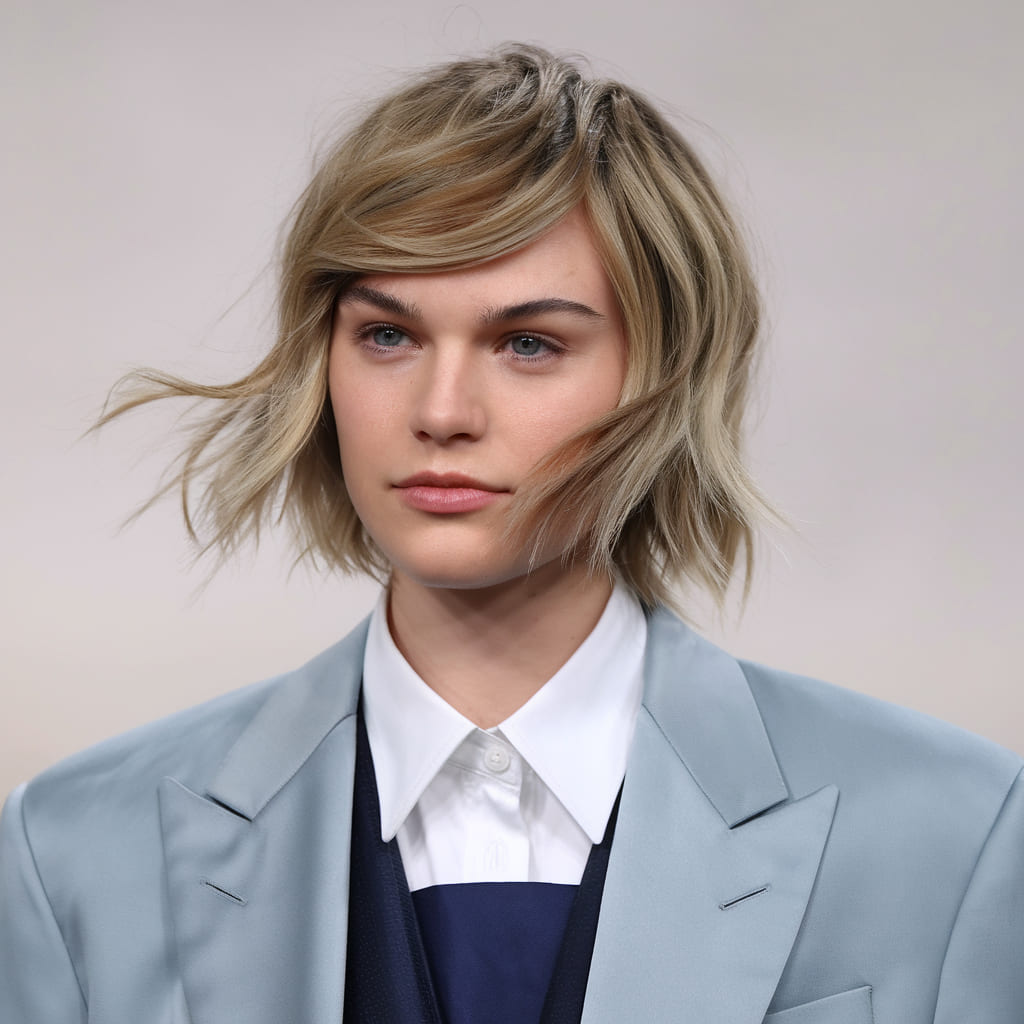 Tousled Short Crop with Side Bangs