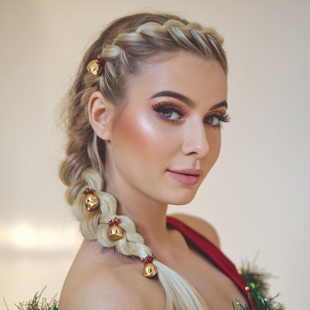 Side Braid with Bell Charms